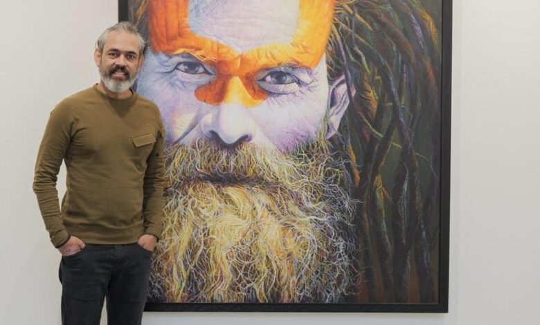 Viveek Sharma’s paintings of Naga Sadhus reflect silence and solitude