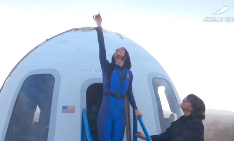 Blue Origin rocket lifts off with all-female celebrity crew including Katy Perry, Lauren Sanchez